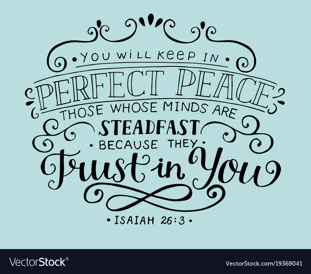 Hand lettering you will keep in perfect peace