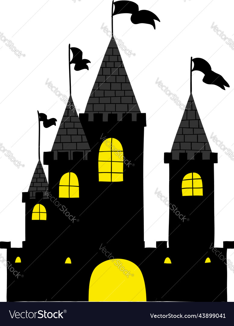 Happy halloween castle Royalty Free Vector Image