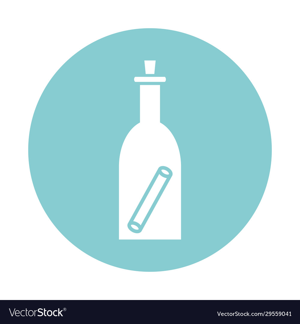 Isolated bottle with message block style icon