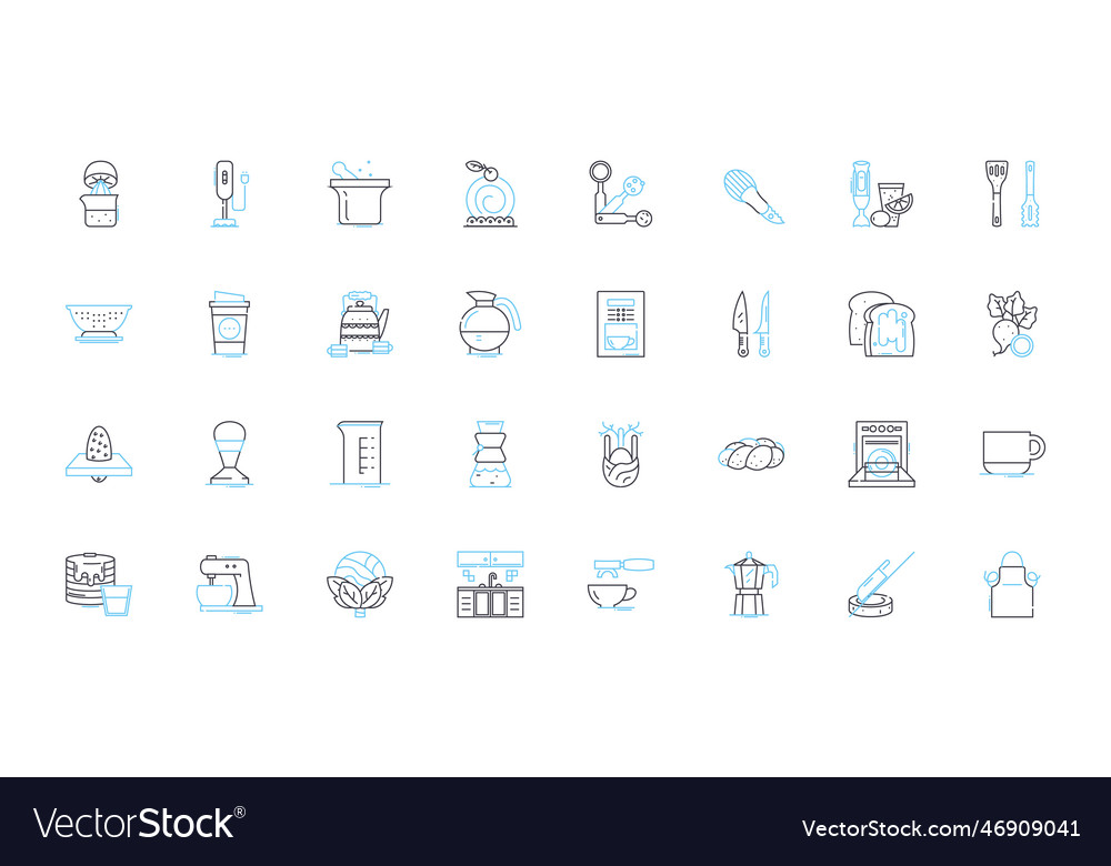 Java joint linear icons set beans espresso vector image Java joint linear icons set beans espresso