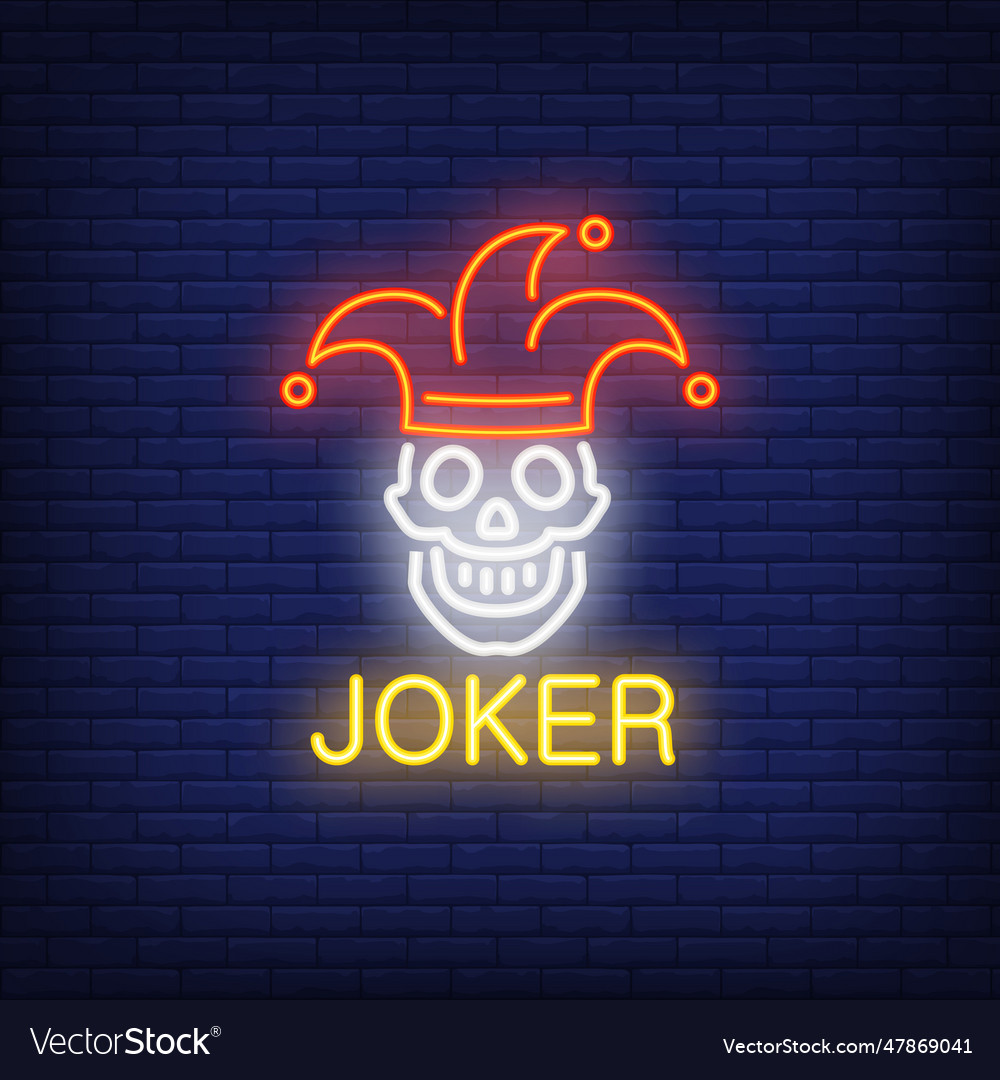 Joker neon sign Royalty Free Vector Image - VectorStock