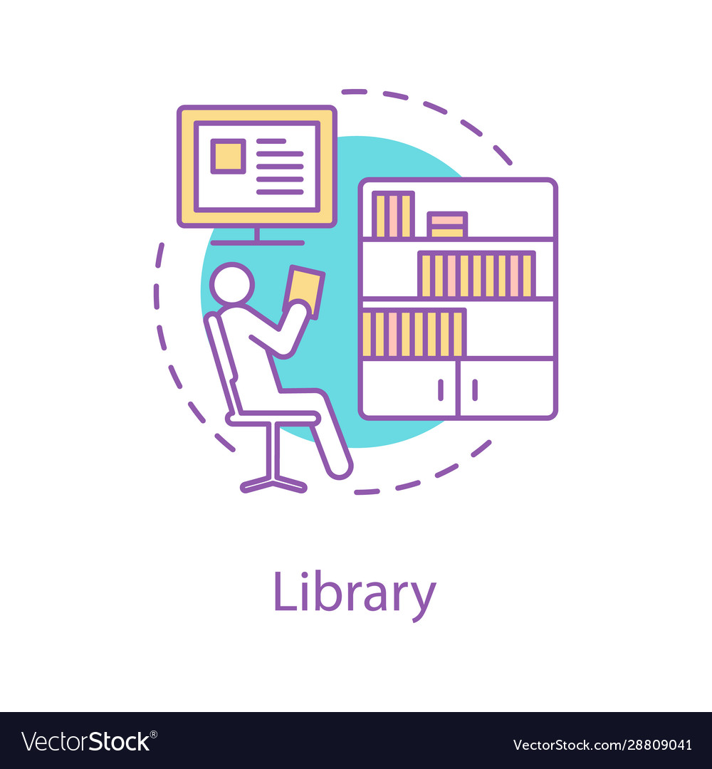 Library concept icon Royalty Free Vector Image