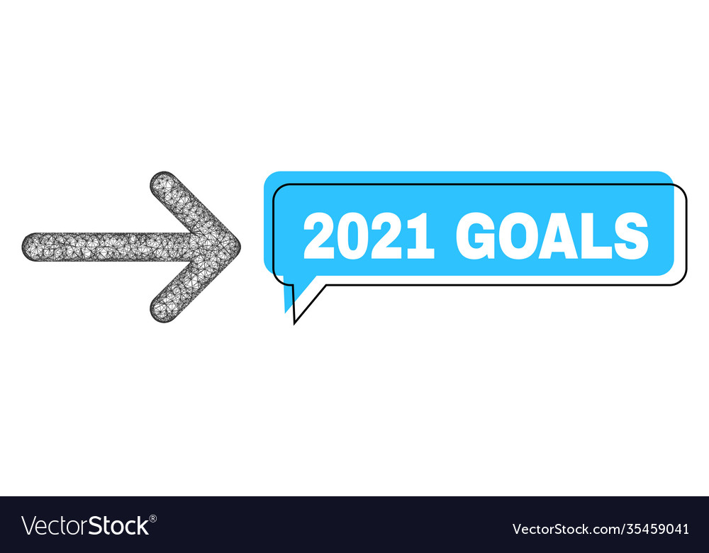 Misplaced 2021 goals chat frame and net mesh arrow vector image Misplaced 2021 goals chat frame and net mesh arrow