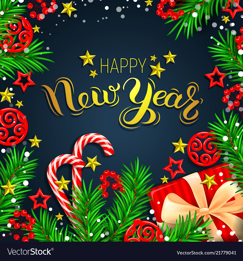 New year card Royalty Free Vector Image - VectorStock