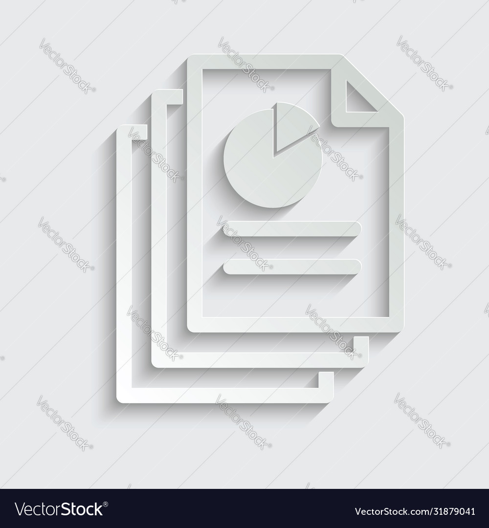 Paper document icon with chart or graph Vector Image Paper document icon with chart or graph