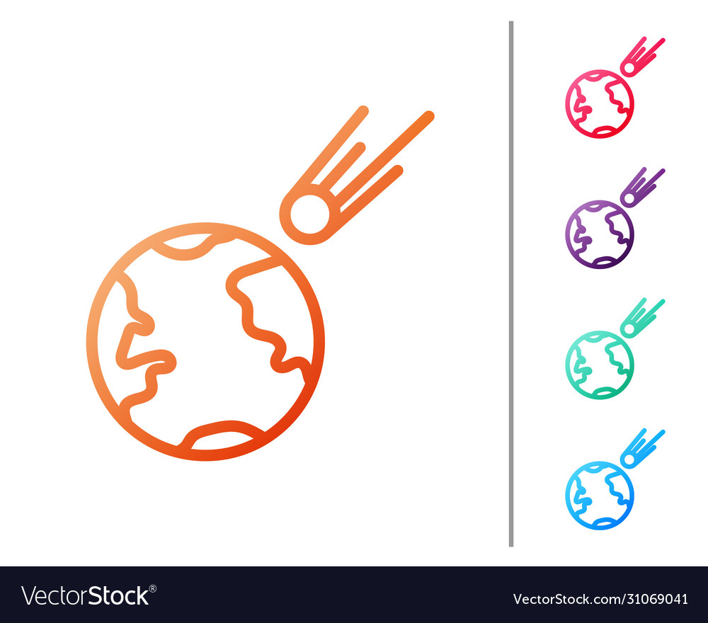 Red line comet falling down fast icon isolated Vector Image Red line comet falling down fast icon isolated