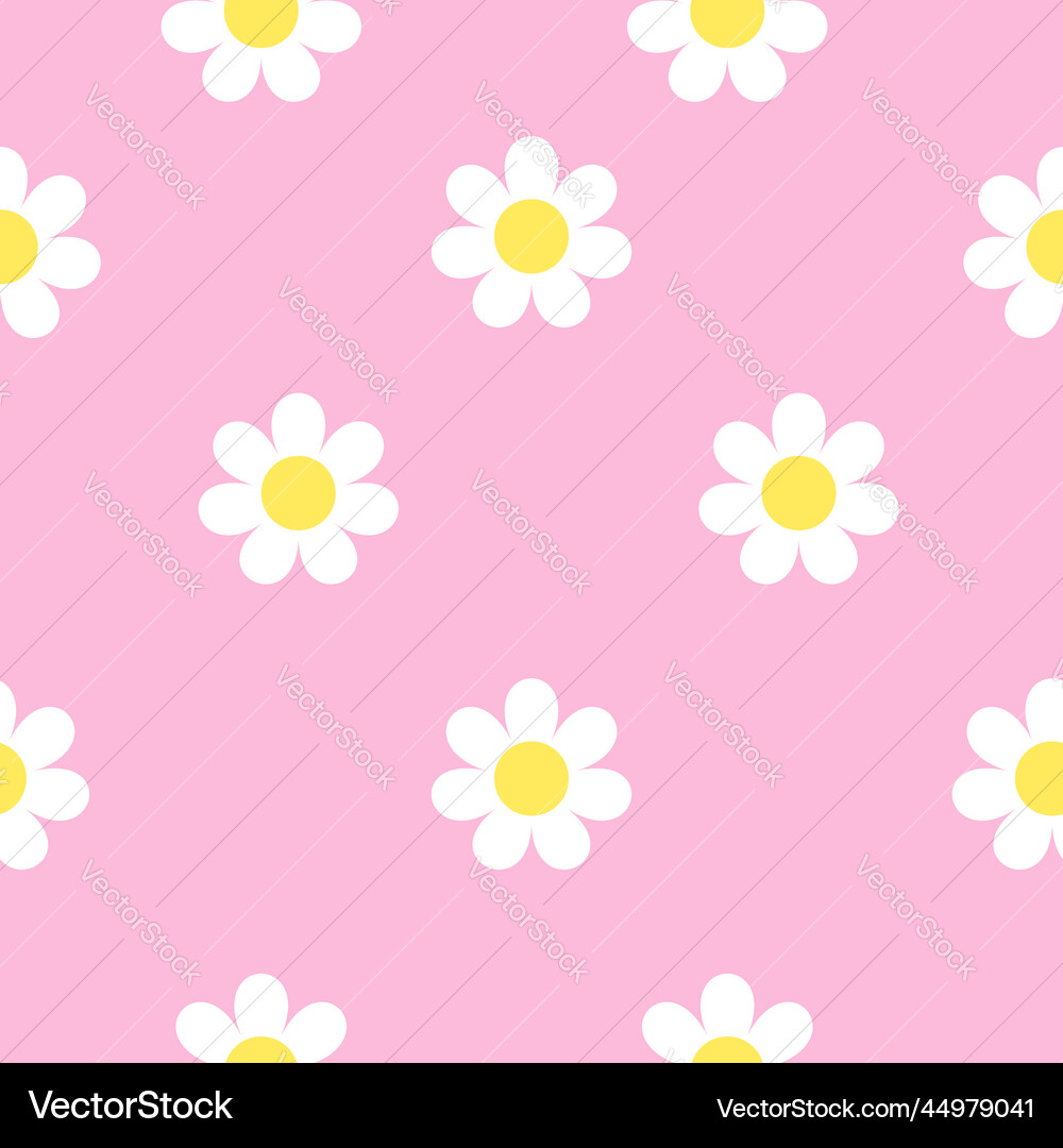 Seamless pattern daisy flower white chamomile Vector Image