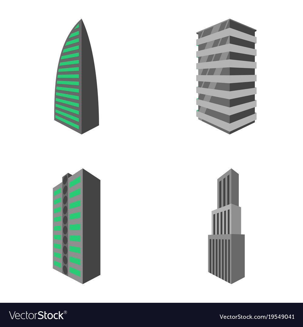 Set of modern multi-storey building Royalty Free Vector