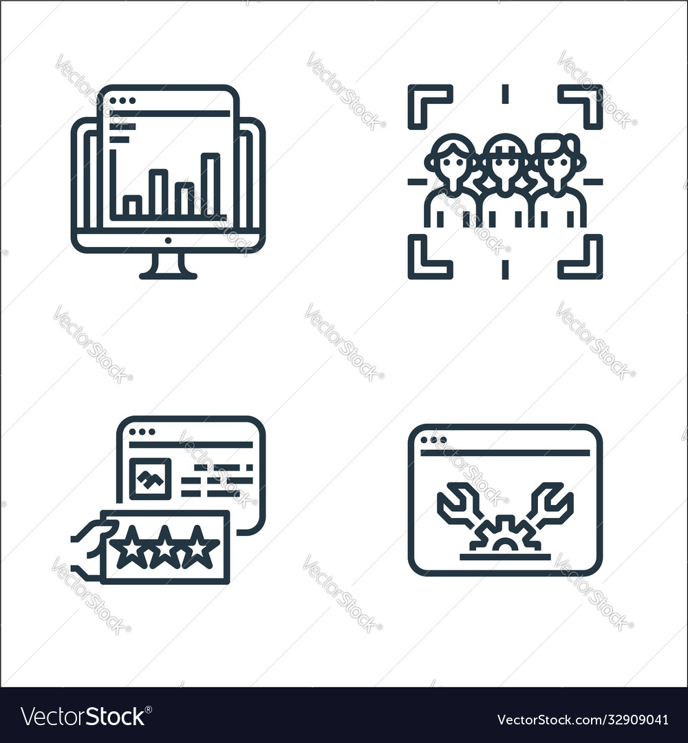User experience line icons linear set quality vector image User experience line icons linear set quality
