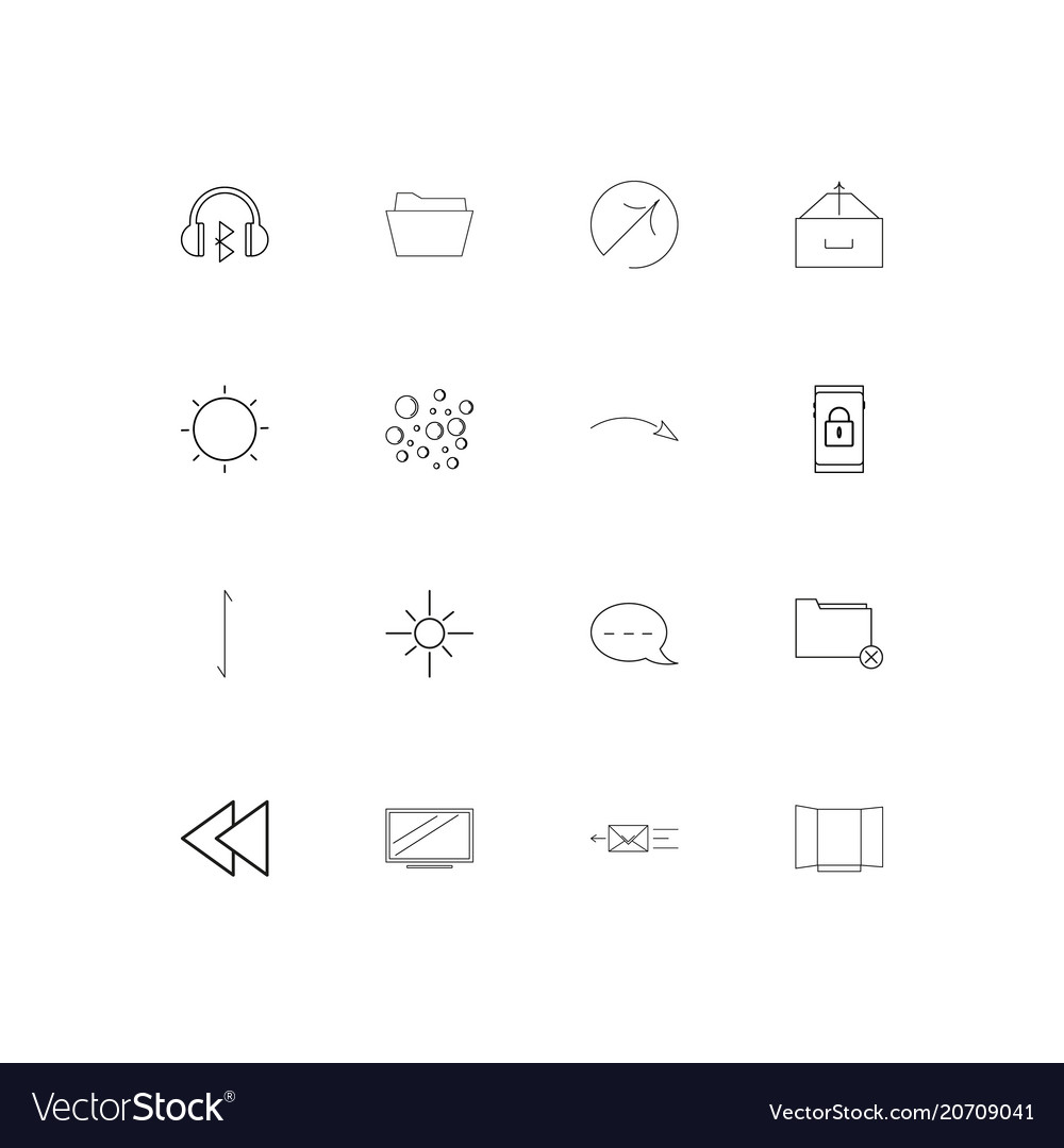 User interface simple linear icons set outlined