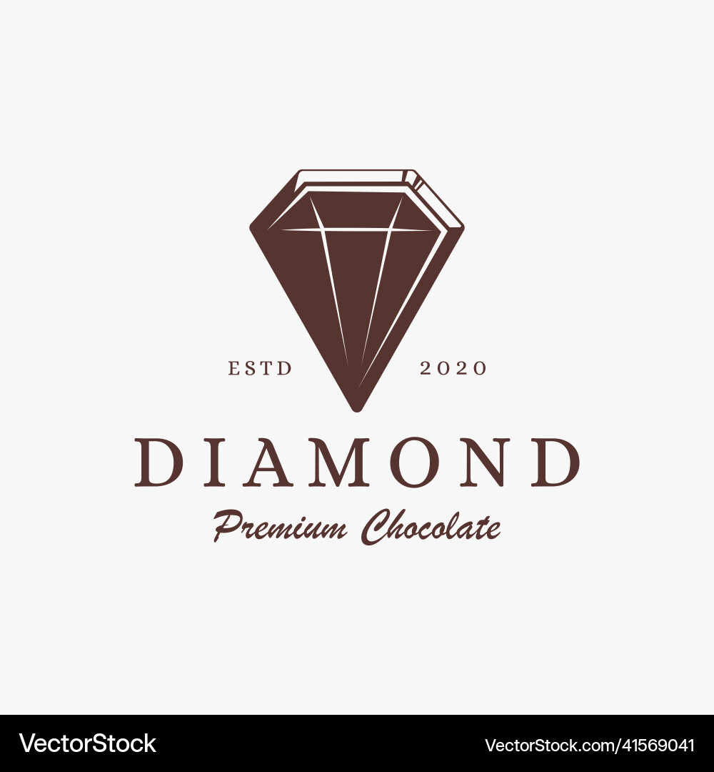 Vintage diamond chocolate logo icon Royalty Free Vector