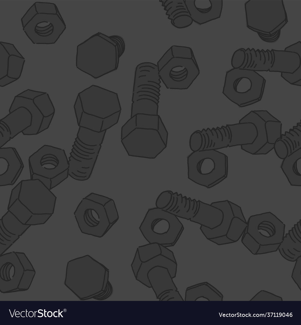 Bolt and nut seamless pattern mechanical