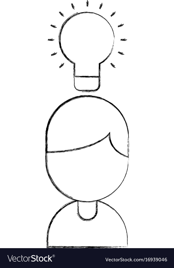 Businessman avatar with bulb