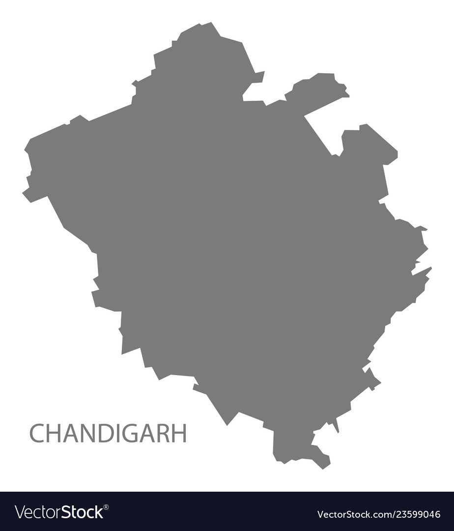 Chandigarh india map grey Royalty Free Vector Image