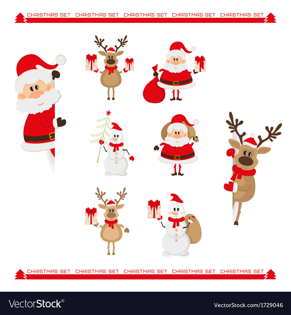 Christmas Characters Winter Scene