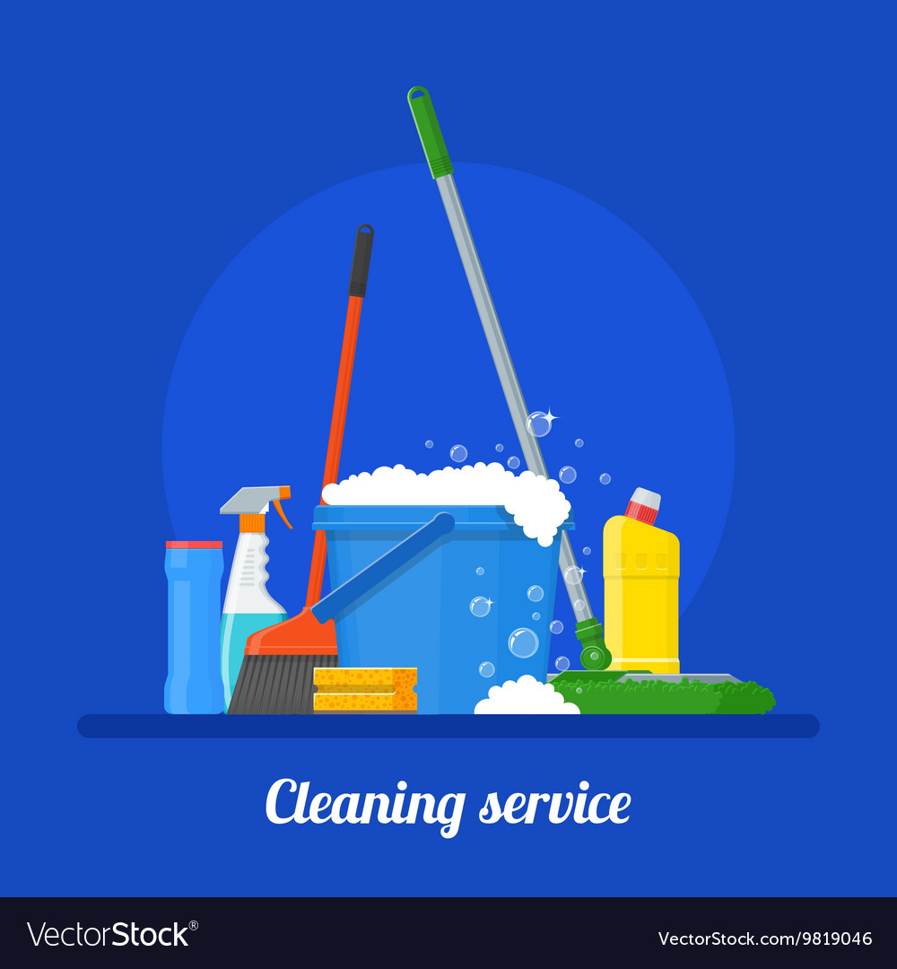 Cleaning service company concept Royalty Free Vector Image