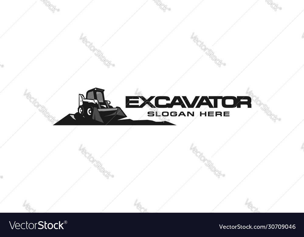 Excavator logo template heavy equipment