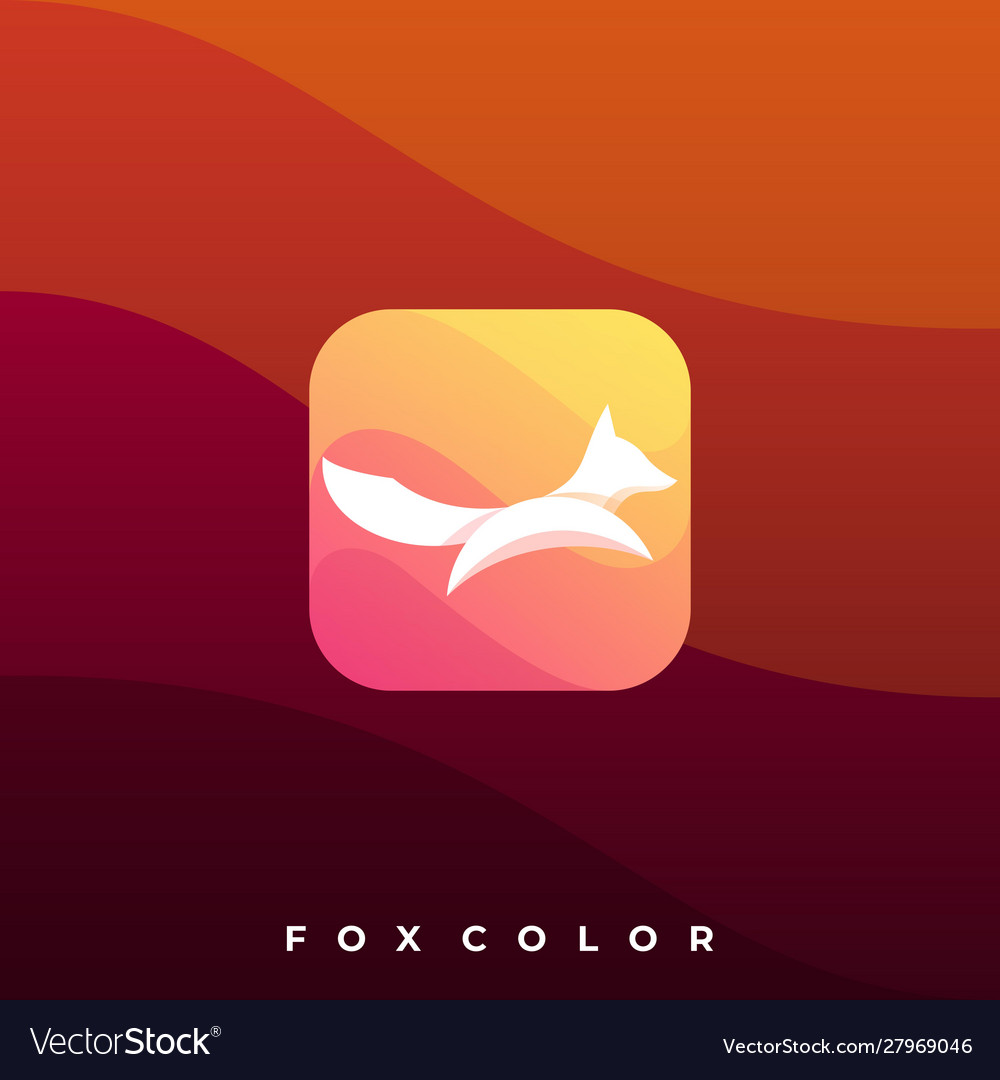 Fox colorful design template