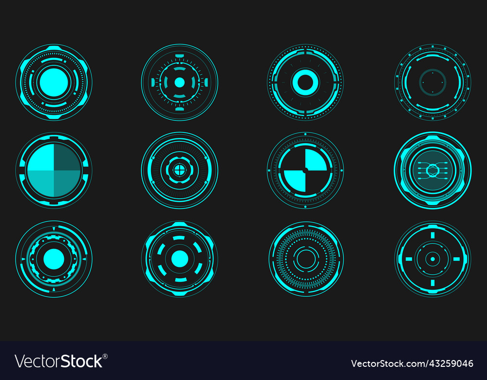 Hud futuristic elements circle shape interface