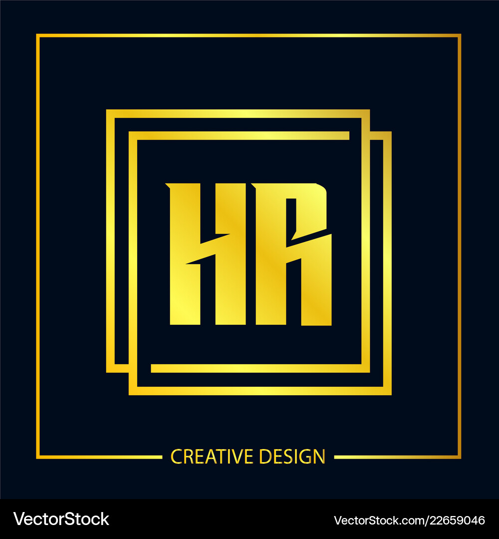 Initial letter hr logo template design Royalty Free Vector