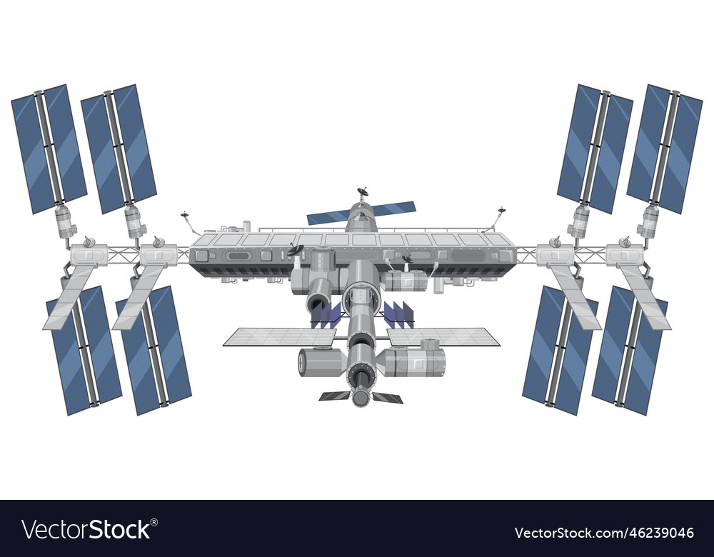 International space station iss on white Vector Image