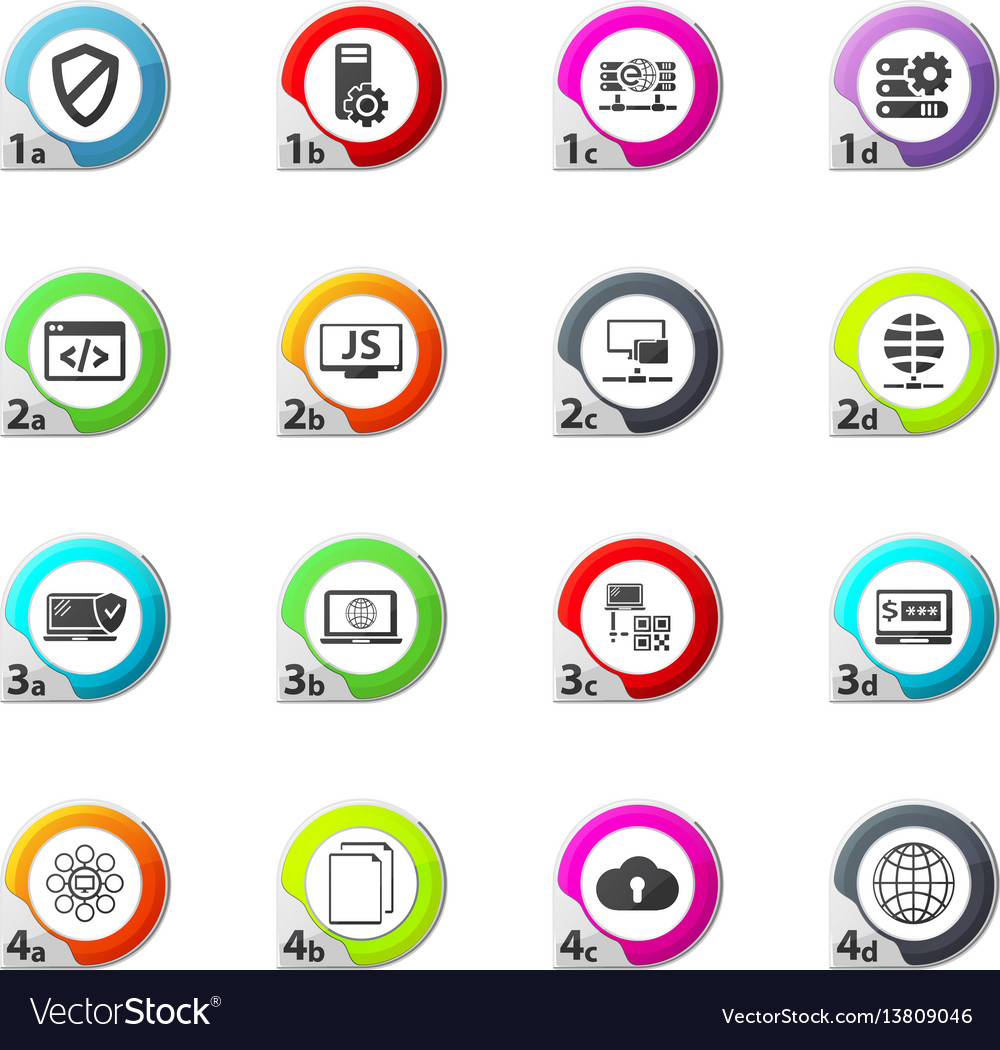 Internet server network icons set vector image Internet server network icons set