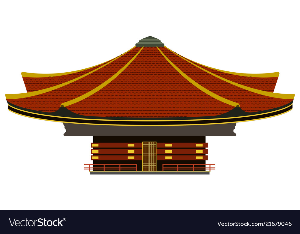 Isolated colored asian building icon