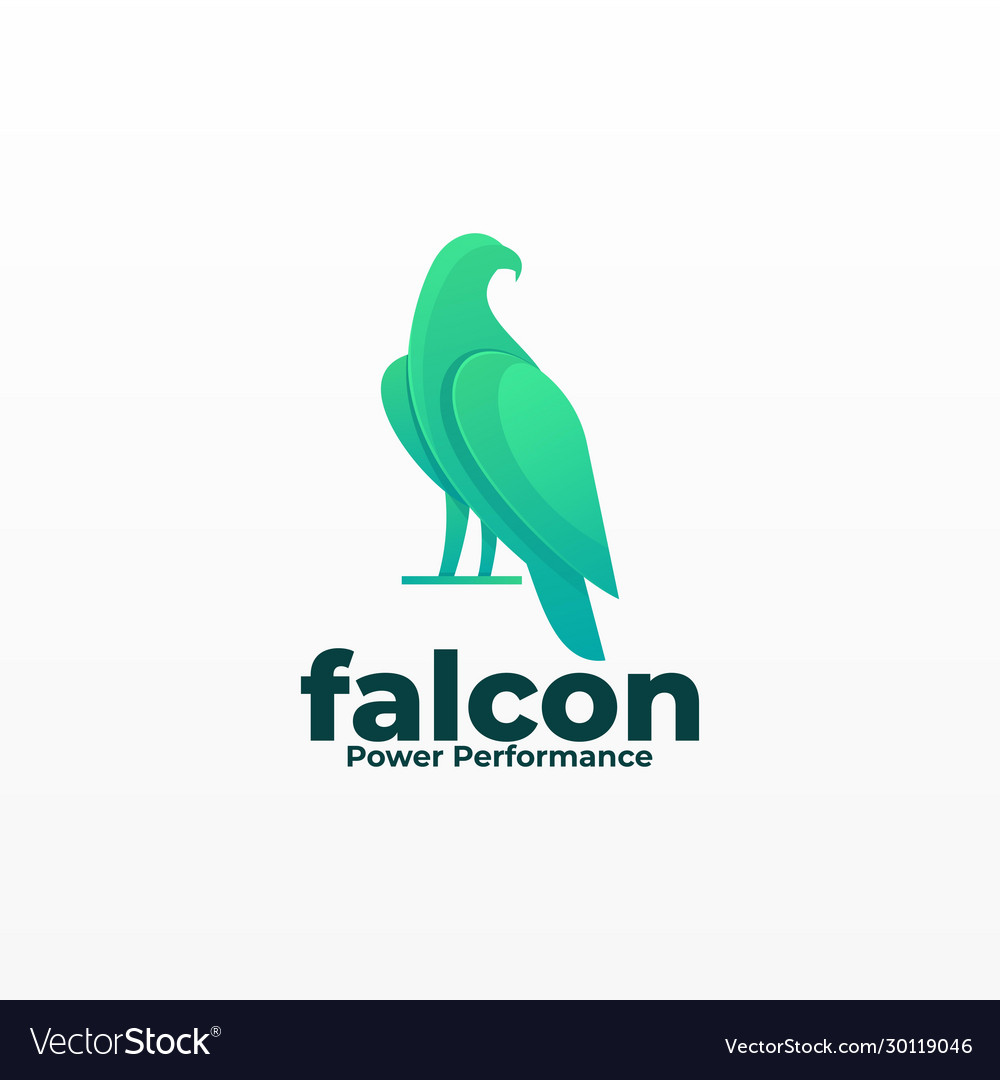 Logo falcon pose gradient colorful style Vector Image