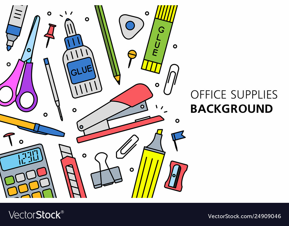 Office supplies background