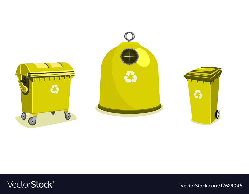 Recycle bins two bigger and a small one Royalty Free Vector