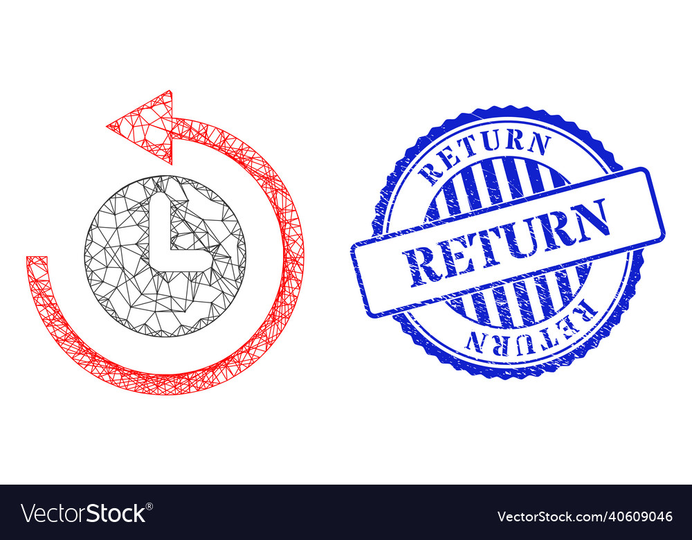Rubber return seal and net time rotation vector image Rubber return seal and net time rotation