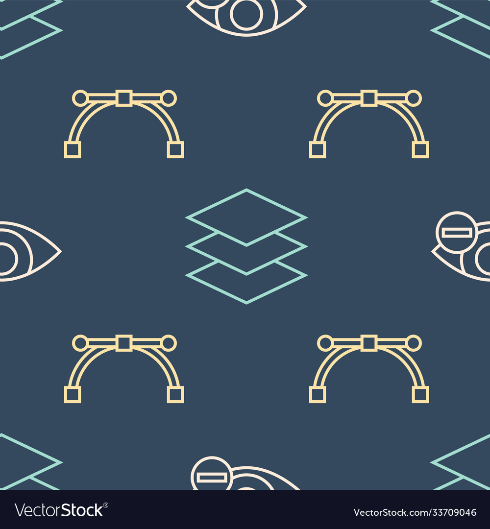 Set line red eye effect bezier curve and layers