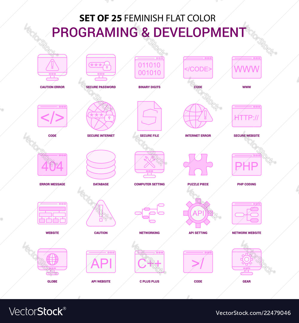 Set of 25 feminish programming and development