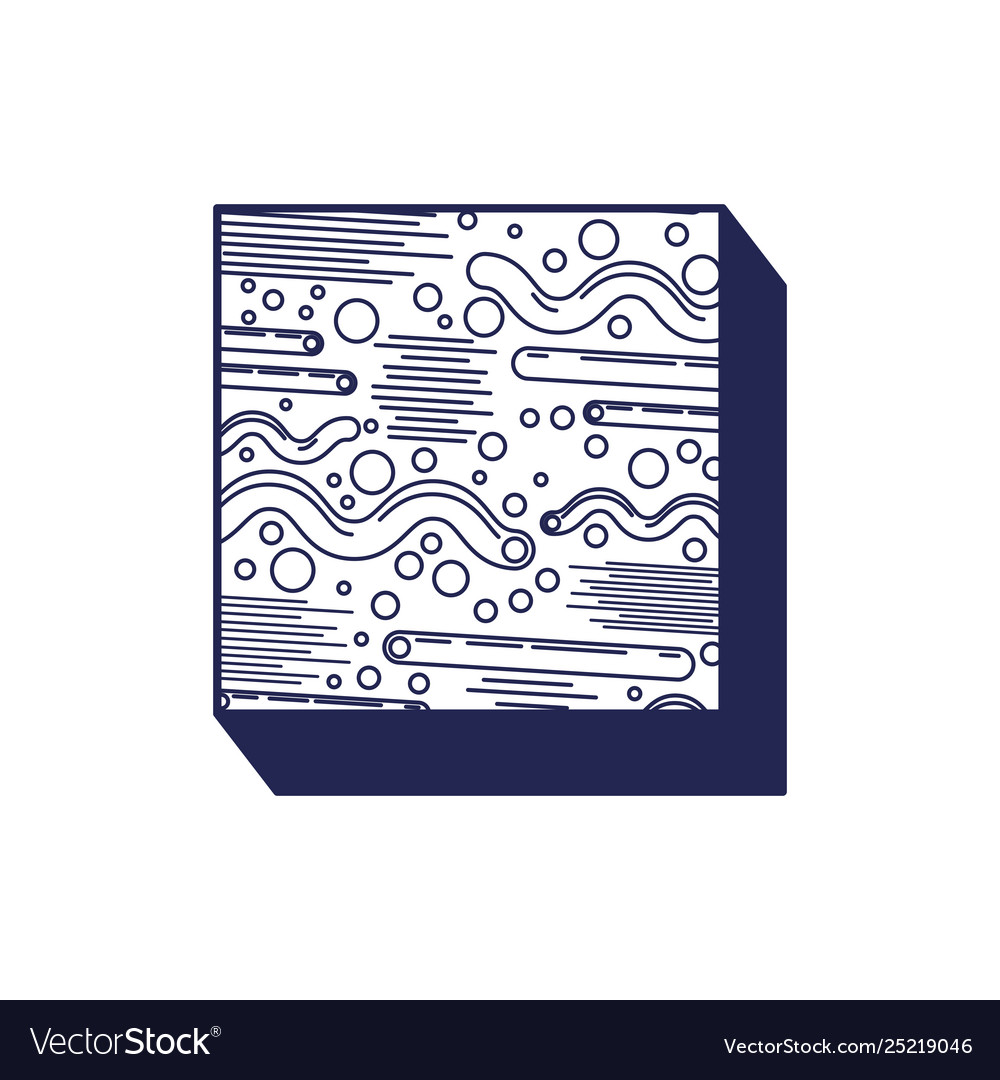 Square geometric figure with ninetys pattern