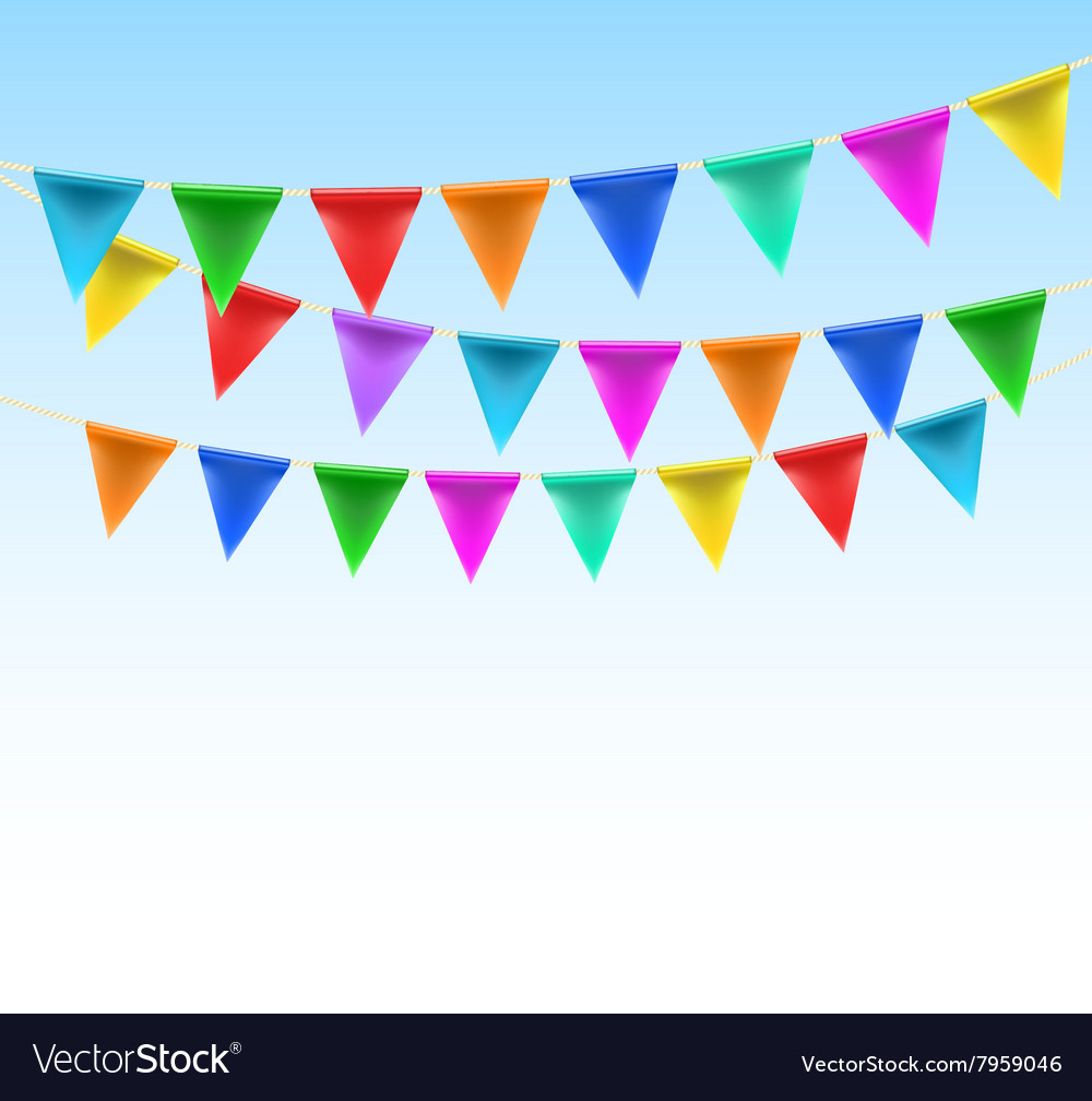 Triangular bunting on rope