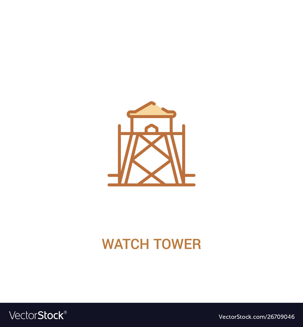 Watch tower concept 2 colored icon simple line Vector Image