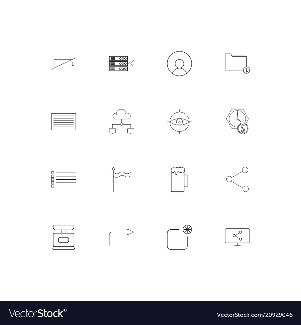 Web applications linear thin icons set outlined