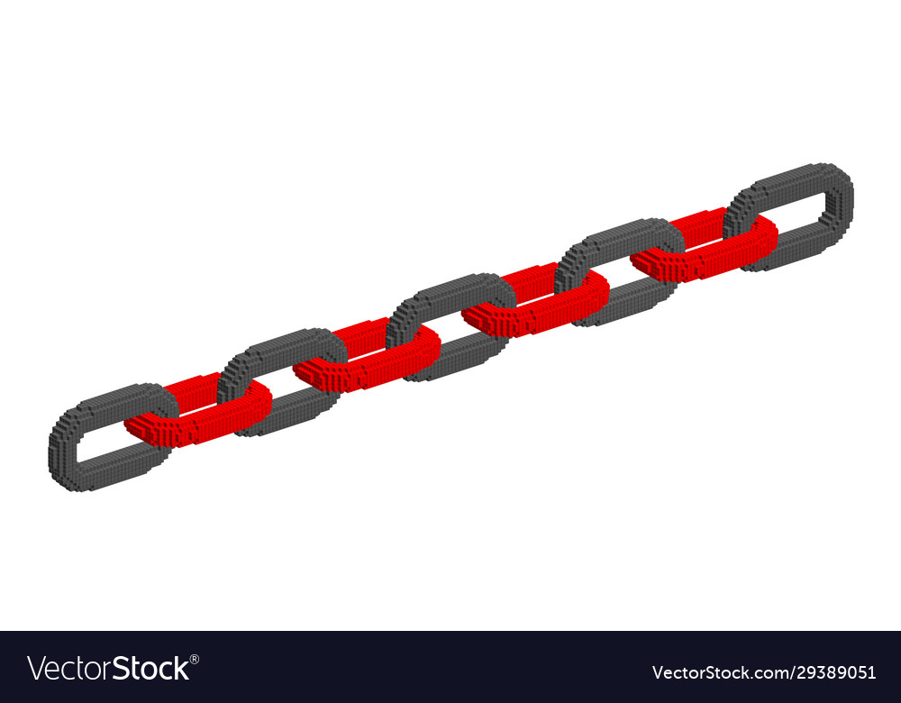 Abstract voxel chain blockchain concept 3d vector image Abstract voxel chain blockchain concept 3d