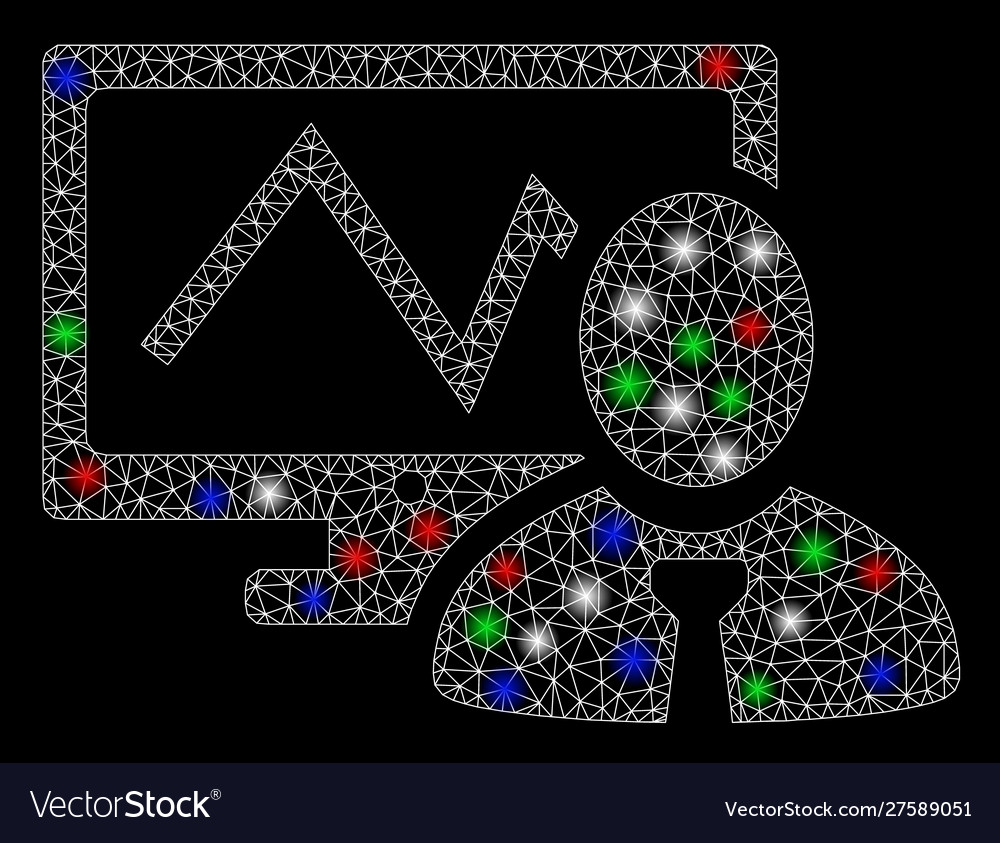 Bright mesh 2d online trader with light spots vector image Bright mesh 2d online trader with light spots