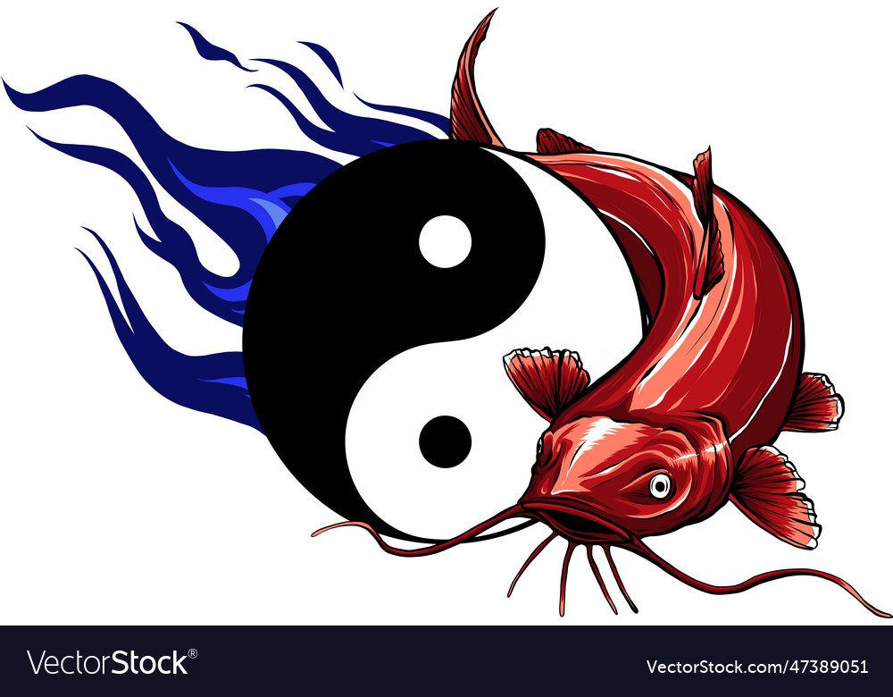 Cartoon of colored catfish Royalty Free Vector Image