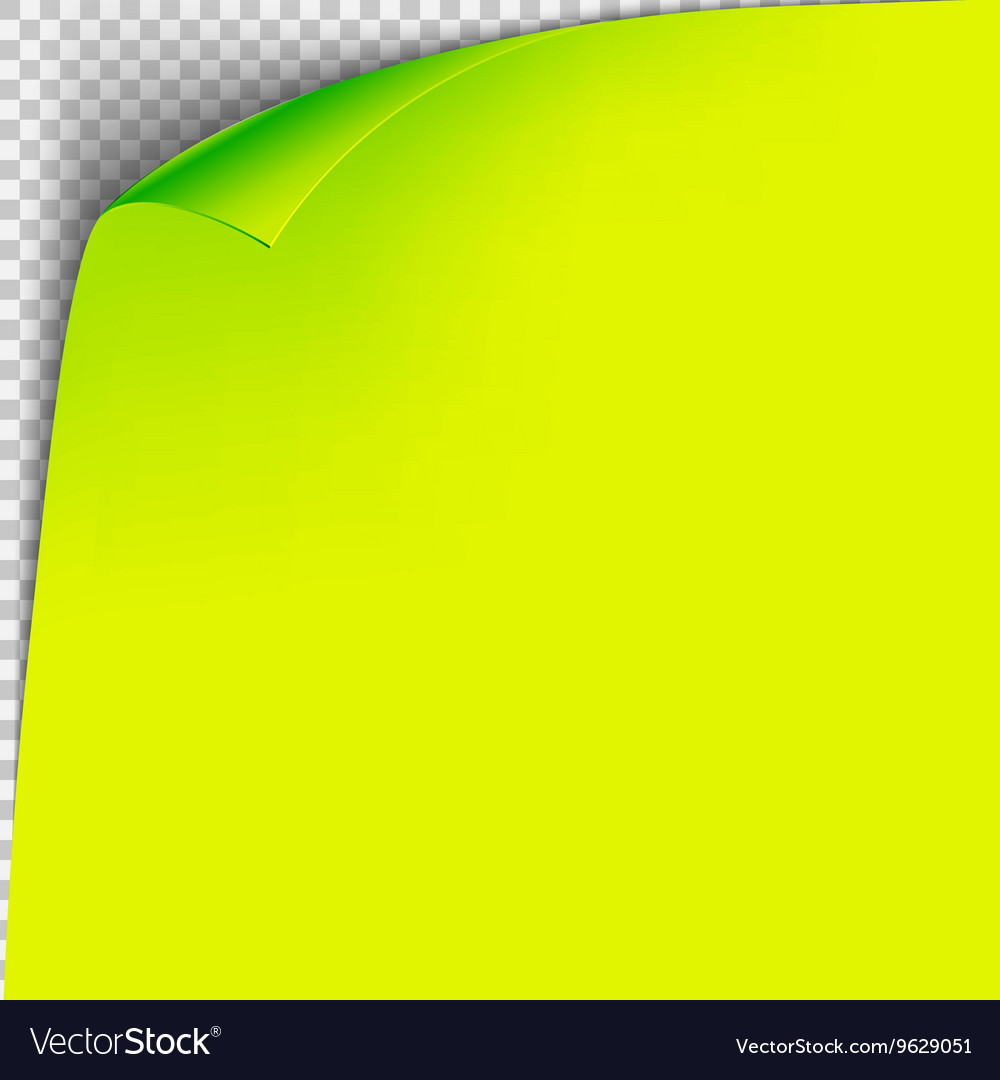 curl corner yellow paper template transparent vector image