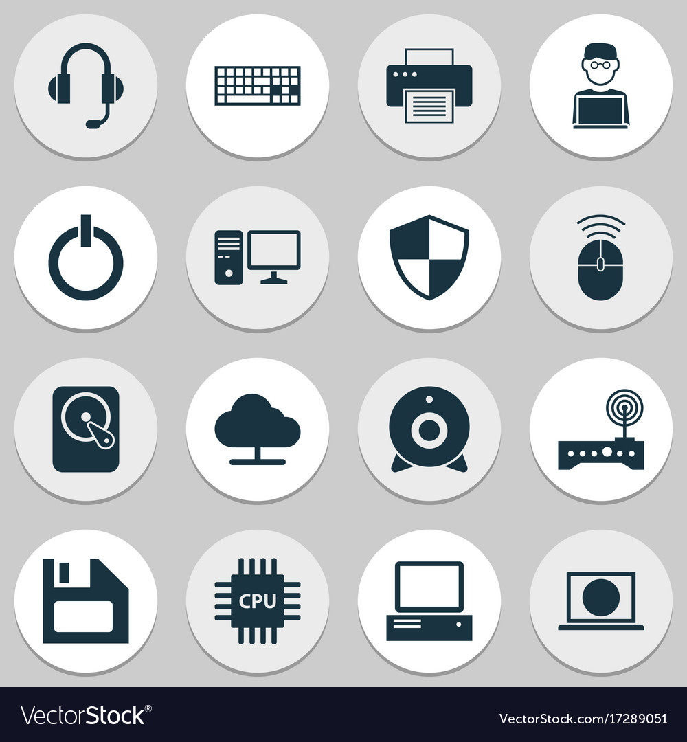 Digital icons set collection of computer mouse