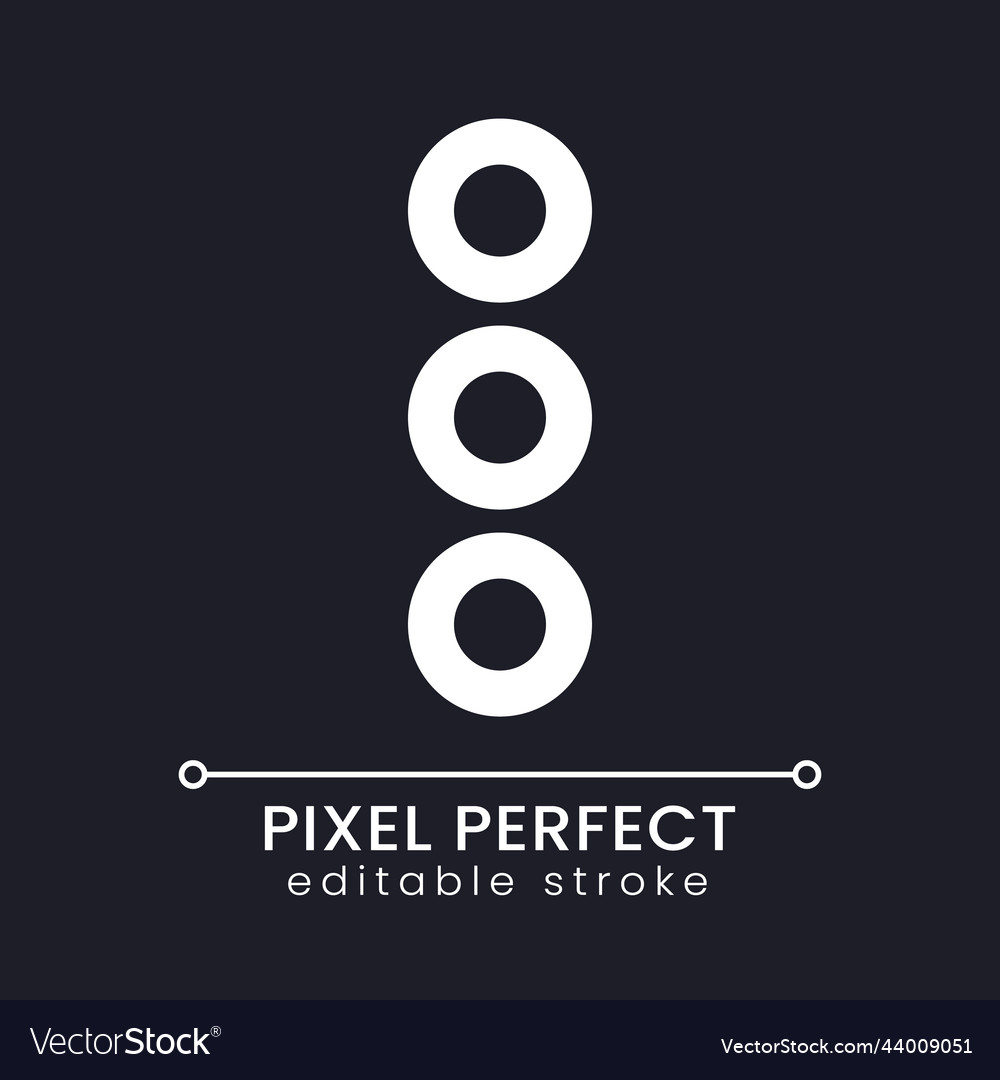 Ellipsis menu pixel perfect white linear ui icon Vector Image