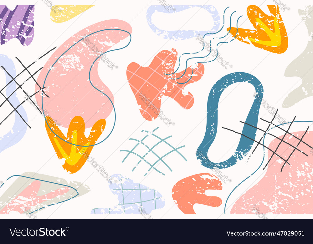 Hand drawn abstract doodle background in flat
