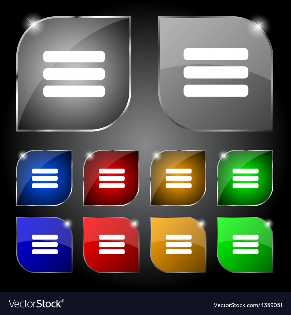 List menu content view options icon sign set of Vector Image
