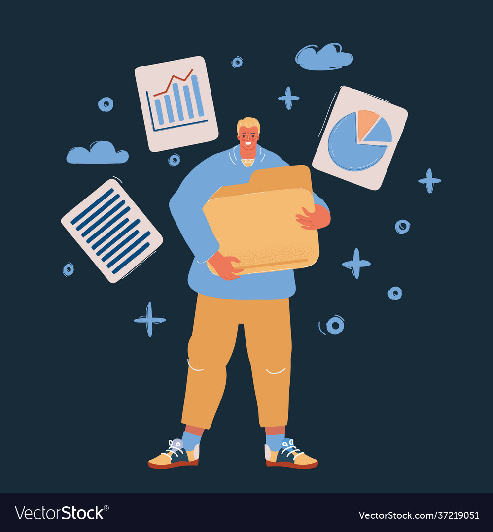 Man Holding Open File Folder