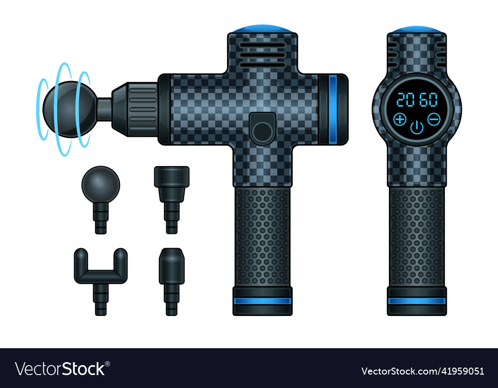 Massage Gun Realistic Isolated White Background Vector Image