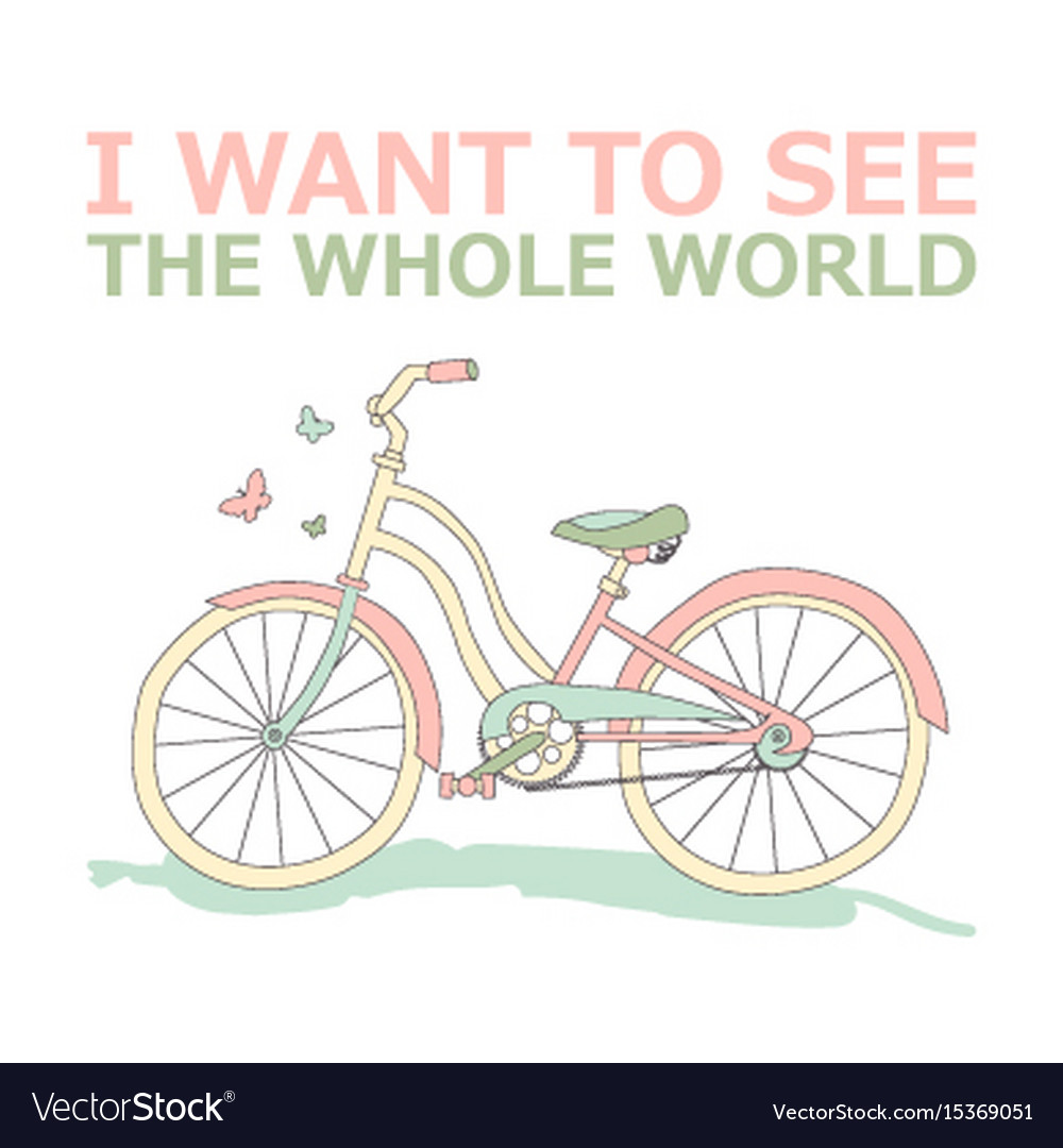 Motivational travel poster with bike