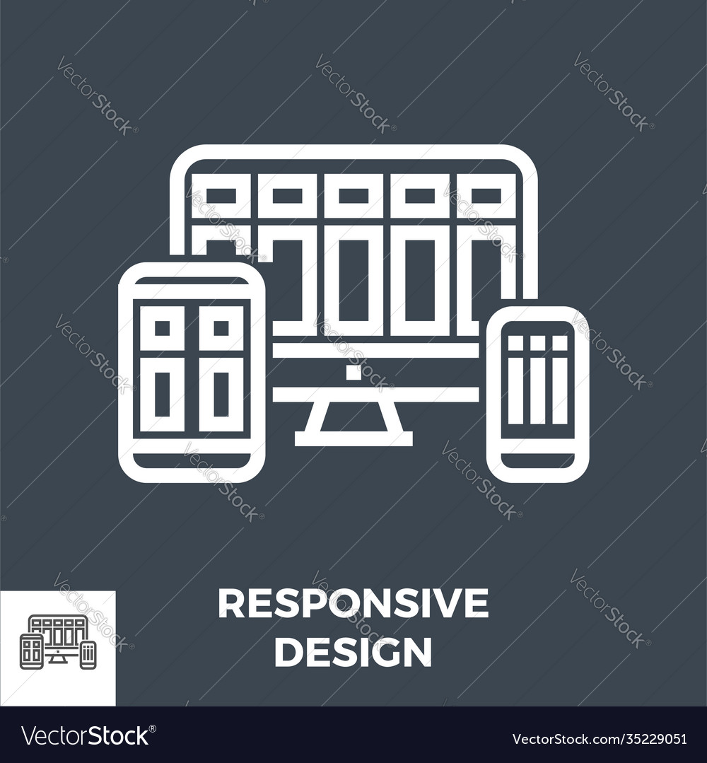 Responsive web design line icon vector image Responsive web design line icon