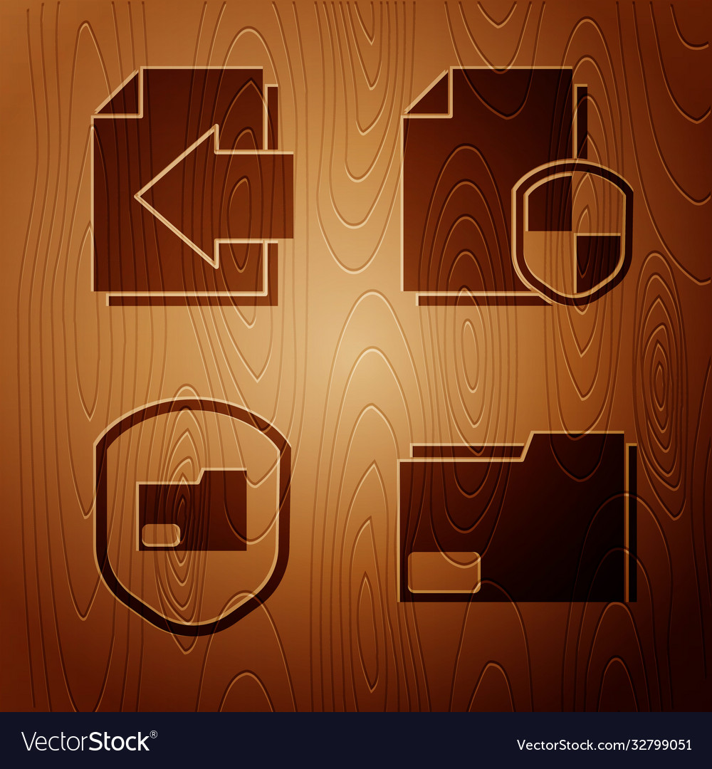 Set document folder next page arrow vector image Set document folder next page arrow